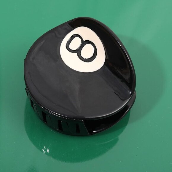 Black 8 Ball Hair Claw Clip for Women Modern Acetate Stylish Utility main image 4